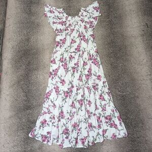 Umgee Off The Shoulder Tiered Floral Dress Women's Small